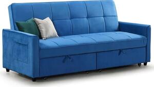 Elegances Plush Velvet Sofa Bed In Blue