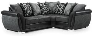 Sharon Fabric Corner Sofa Right Hand In Black And Grey