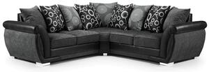 Sharon Fabric Corner Sofa Large In Black And Grey