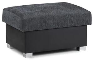 Sharon Fabric Foot Stool In Black And Grey