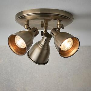 Westbury LED 3 Lights Round Spotlight In Antique Brass