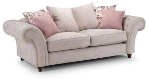 Rima Fabric 3 Seater Sofa In Beige