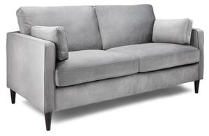 Manichean Plush Velvet 3 Seater Sofa In Grey