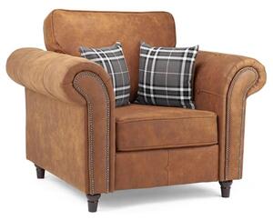 Orton Faux Leather Armchair In Tan