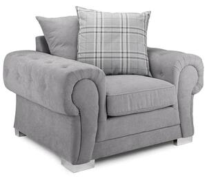 Verna Scatterback Fabric Armchair In Grey