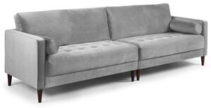 Herbart Plush Velvet 4 Seater Sofa In Grey