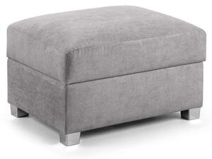 Verna Fabric Foot Stool In Grey