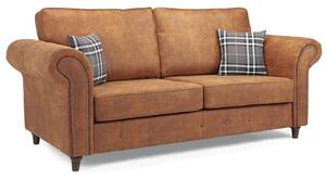 Orton Faux Leather 3 Seater Sofa In Tan