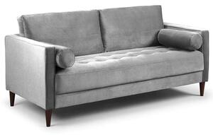 Herbart Plush Velvet 3 Seater Sofa In Grey