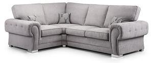 Verna Fullback Fabric Corner Sofa Left Hand In Grey