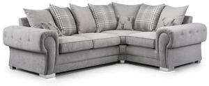 Verna Scatterback Fabric Corner Sofa Right Hand In Grey