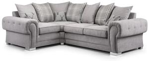 Verna Scatterback Fabric Corner Sofa Left Hand In Grey