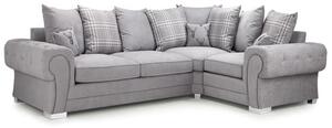 Verna Scatterback Fabric Corner Sofa Bed Right Hand In Grey