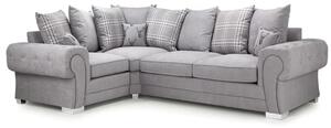 Verna Scatterback Fabric Corner Sofa Bed Left Hand In Grey