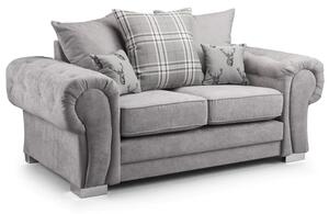 Verna Scatterback Fabric 2 Seater Sofa In Grey