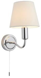 Conway Ivory Fabric Shade Wall Light In Chrome