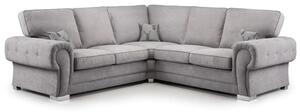 Verna Fullback Fabric Corner Sofa Large In Grey