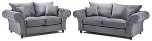 Winston Fabric 3+2 Seater Sofa Set In Grey