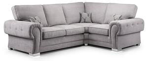 Verna Fullback Fabric Corner Sofa Right Hand In Grey