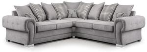 Verna Scatterback Fabric Corner Sofa Large In Grey