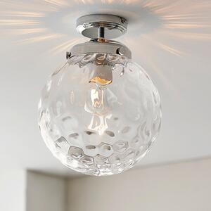 Elston Clear Glass Flush Ceiling Light In Chrome