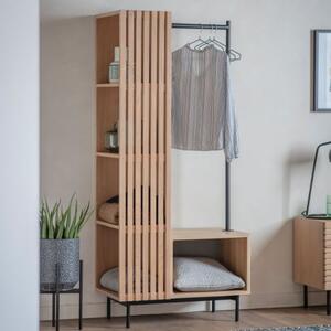 Okonma Wooden Open Wardrobe With Metal Legs In Oak