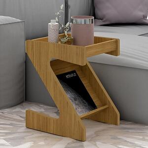 Nuneaton Wooden Z Shape Side Table In Oak Effect