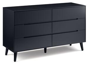 Abrina Wide Wooden Chest Of 6 Drawers In Anthracite