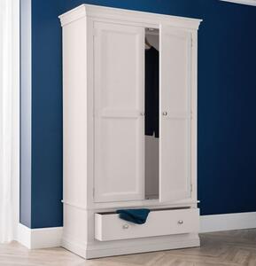 Calida Wooden Wardrobe With 2 Door And 1 Drawer In Light Grey