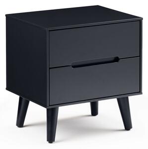 Abrina Wooden Bedside Cabinet With 2 Drawers In Anthracite