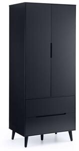 Abrina Wooden Wardrobe With 2 Doors And 2 Drawers In Anthracite