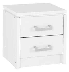 Crieff Wooden Bedside Cabinet With 2 Drawers In White