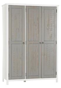 Verox Wooden Wardrobe With 3 Doors In White And Grey