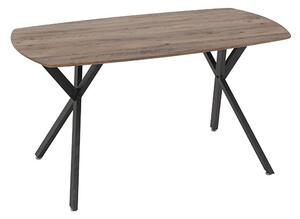 Alsip Wooden Dining Table In Medium Oak Effect And Black