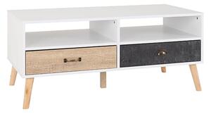 Noein Wooden Coffee Table In White And Distressed Effect