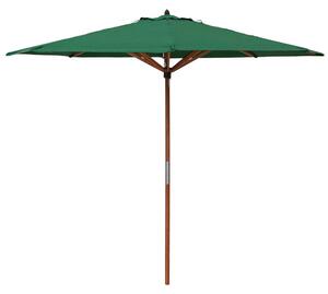 Walsall Green Polyester Parasol With Wooden Pole