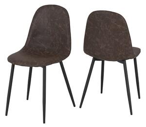 Alsip Brown Fabric Dining Chairs In Pair