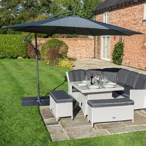 Peebles Fabric Overhang Parasol With Powder Coat Steel Frame