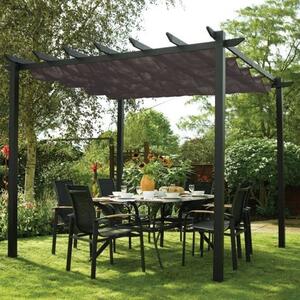 Launton Free Standing 3x3 Aluminium Canopy In Gunmetal Grey