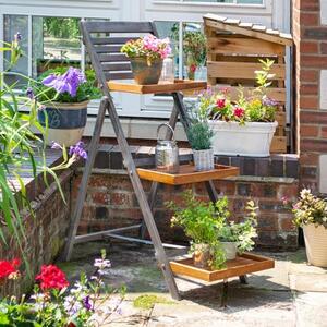 Arundel Large Ladder Style Planter In Grey Wash And Natural