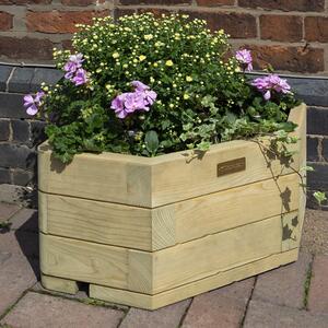 Marsden Corner Wooden Planter In Natural Timer