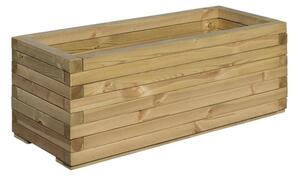 Sawrey Rectangular Wooden Patio Planter In Natural Timber