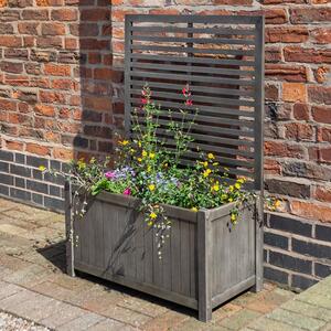 Arundel Wooden Planter And Trellis In Grey Wash