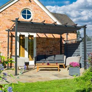 Venton Free Standing 4x3 Aluminium Canopy In Gunmetal Grey