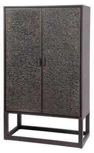 Notting Wooden Bar Cabinet With 2 Doors In Textured Brown