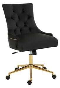 Anatolia Velvet Home And Office Chair In Black