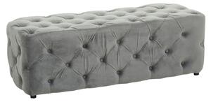 Alicia Velvet Hallway Seating Bench In Grey With Wooden Feets