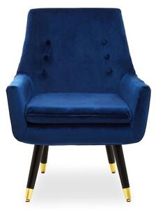 Sari Velvet Upholstered Armchair In Midnight Blue