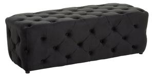 Alicia Velvet Hallway Seating Bench In Black With Wooden Feets