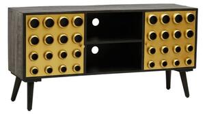 Atria Wooden TV Stand With 2 Doors In Black And Gold